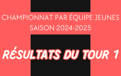 CHAMPIONNATS JEUNES TOUR N°1